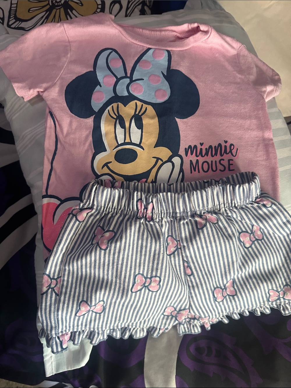 Disney Pink Minnie Mouse LOVE Pajama Set